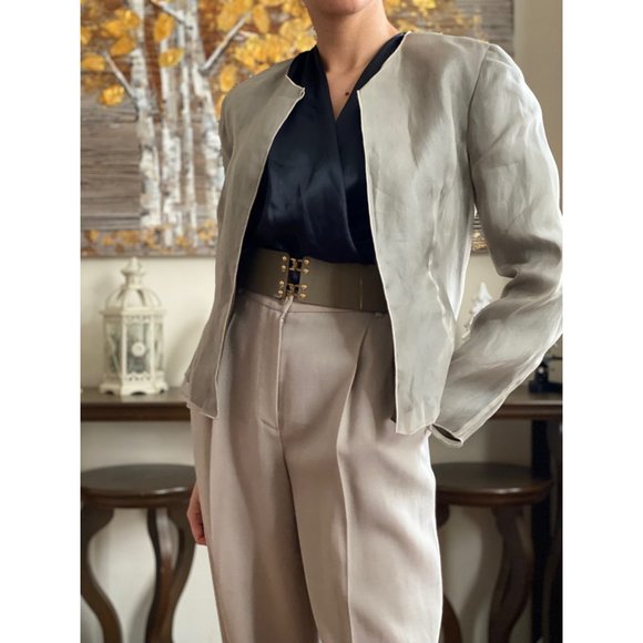 SOLD (VINTAGE) 80's Giorgio Armani 100% Silk Jacket (S) - Picture 2 of 9